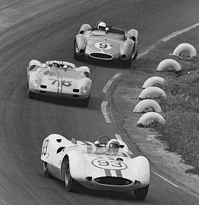 Dave MacDonald, Carroll Shelby, Lang Cooper King Cobra, Laguna Seca Raceway